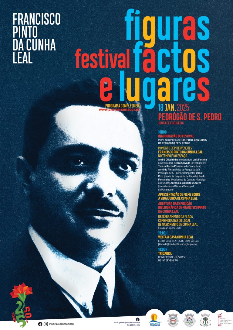 Terceira edição do Festival Figuras Factos e Lugares homenageia Francisco Pinto da Cunha Leal