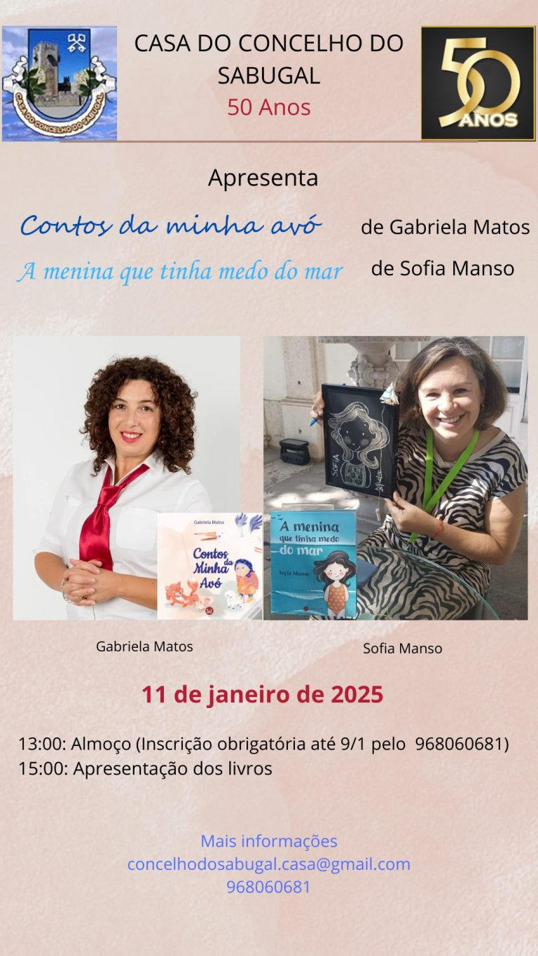 Gabriela Matos e Sofia Manso apresentam livro na Casa do Concelho