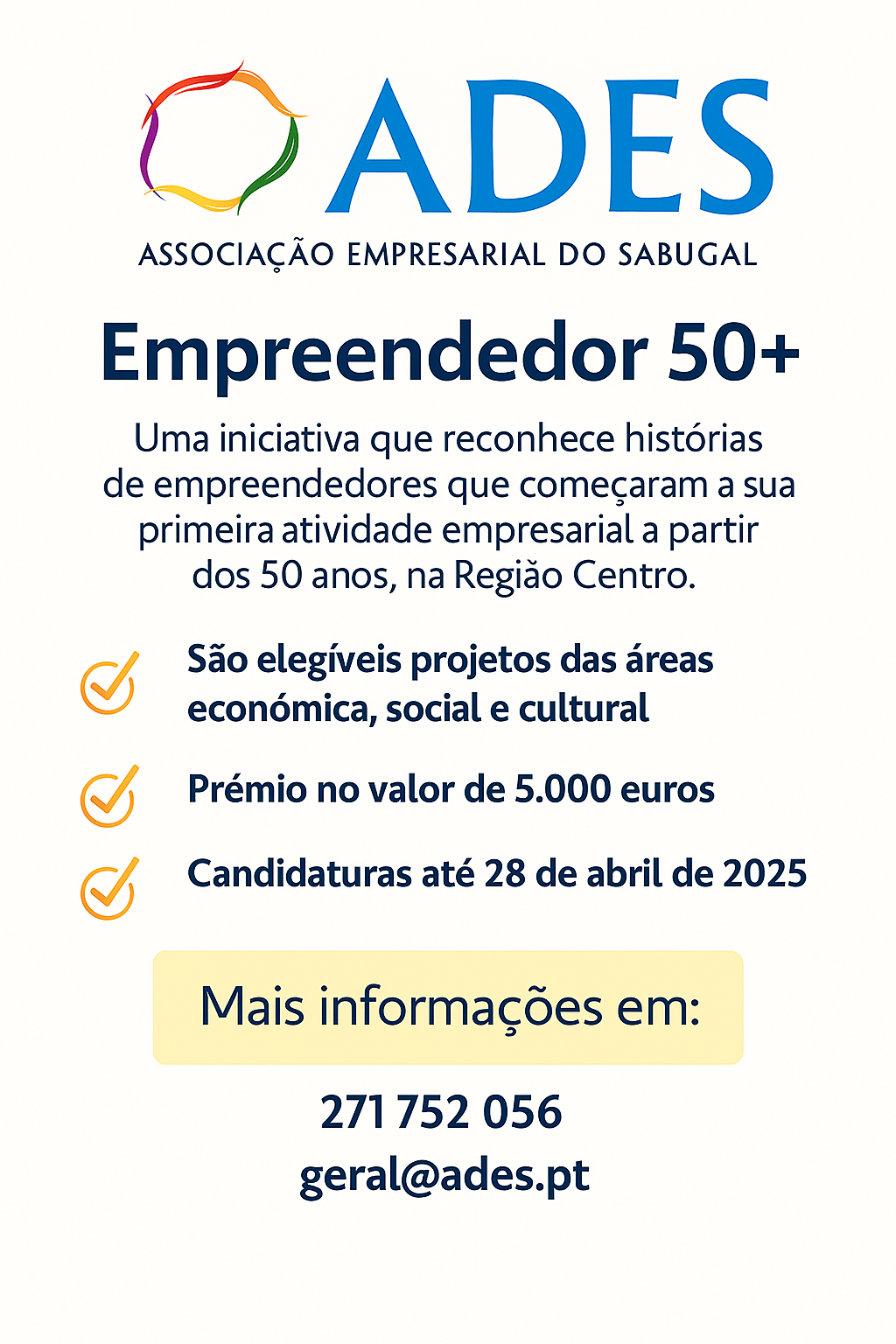 Empreendedor 50+: Reconhecimento ao Empreendedorismo Sénior na Região Centro