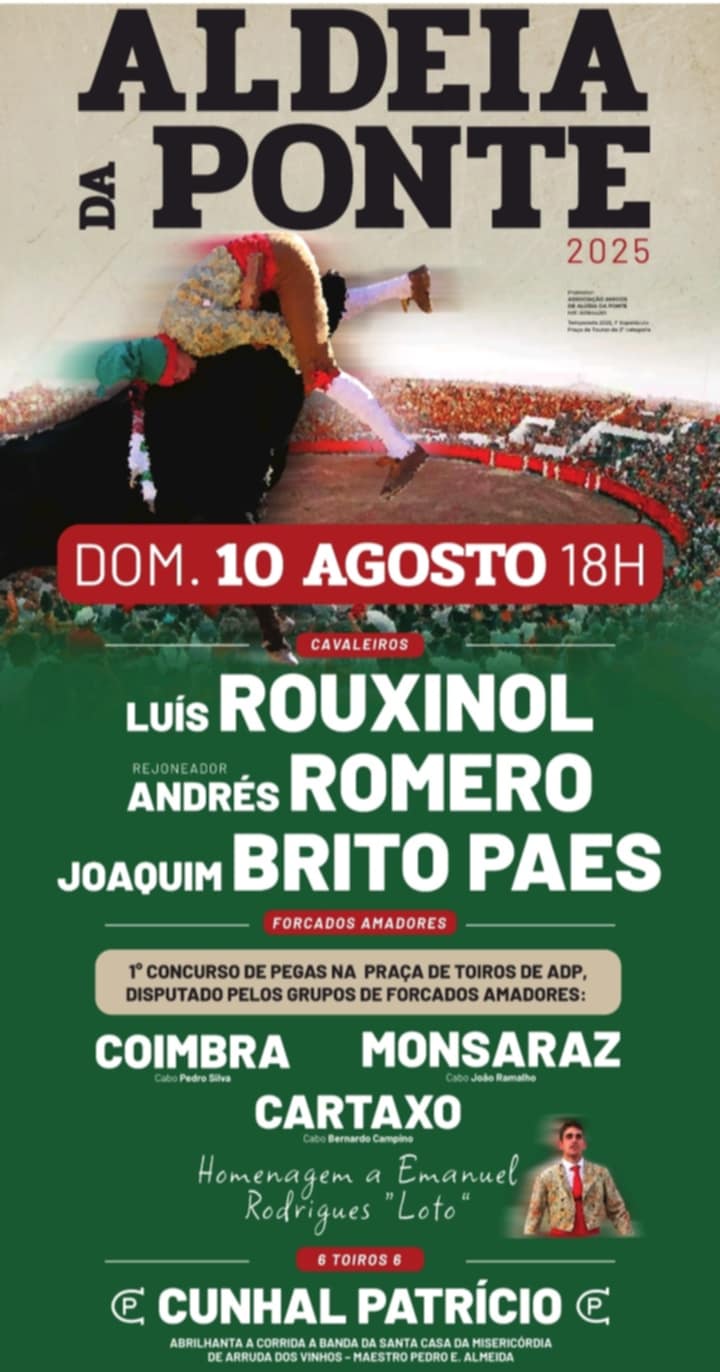 Emanuel Rodrigues “Loto” e Miguel Frade vão ser homenageados na Tourada de Aldeia da Ponte