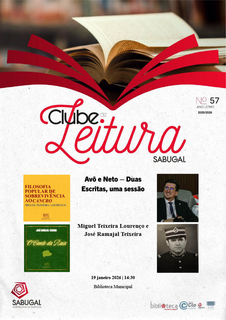 57ª sessão do Clube de Leitura do Sabugal acontece no dia 19 de janeiro