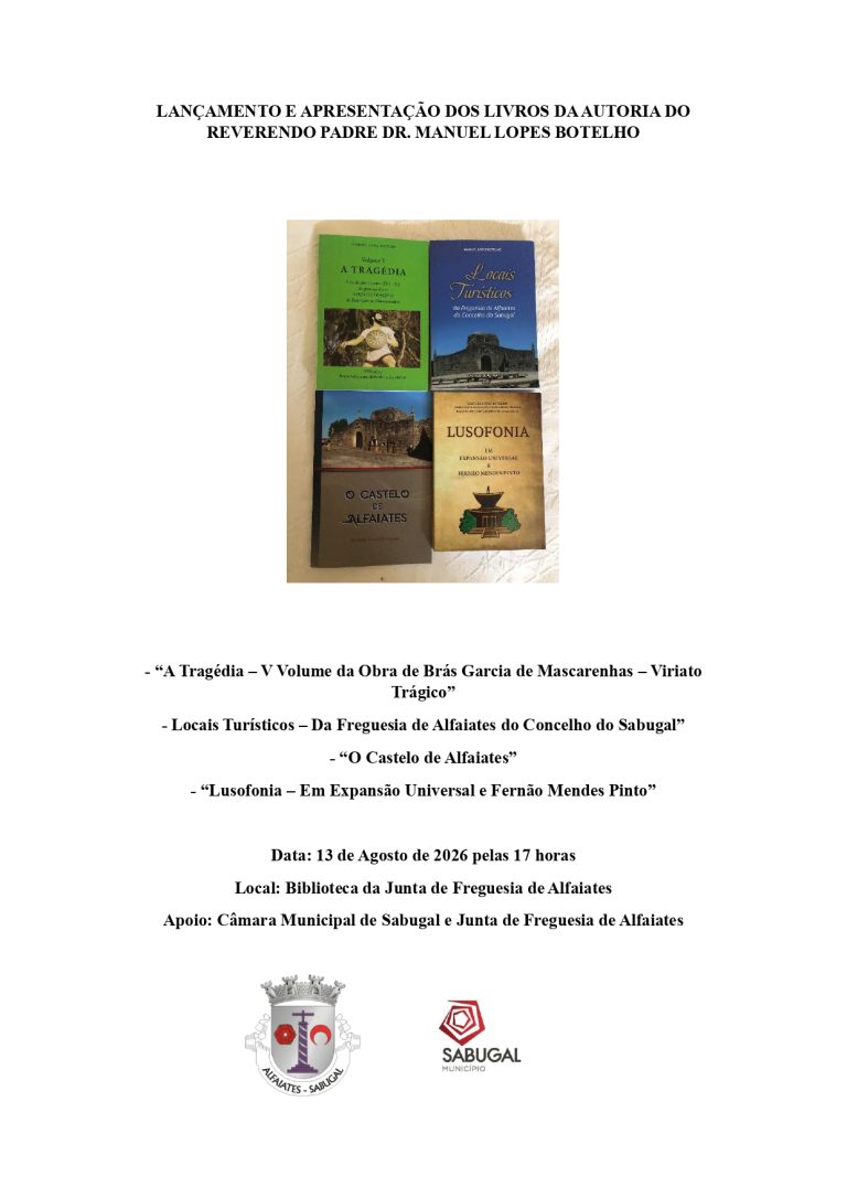 Padre Manuel Lopes Botelho apresenta quatro livros em Alfaiates